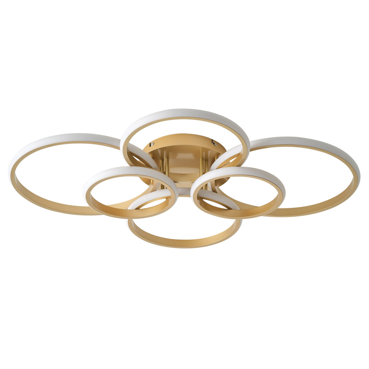 6-Lights Modern Style Six Circular Shapes Dimmable LED Semi-Flush Mount Lighting