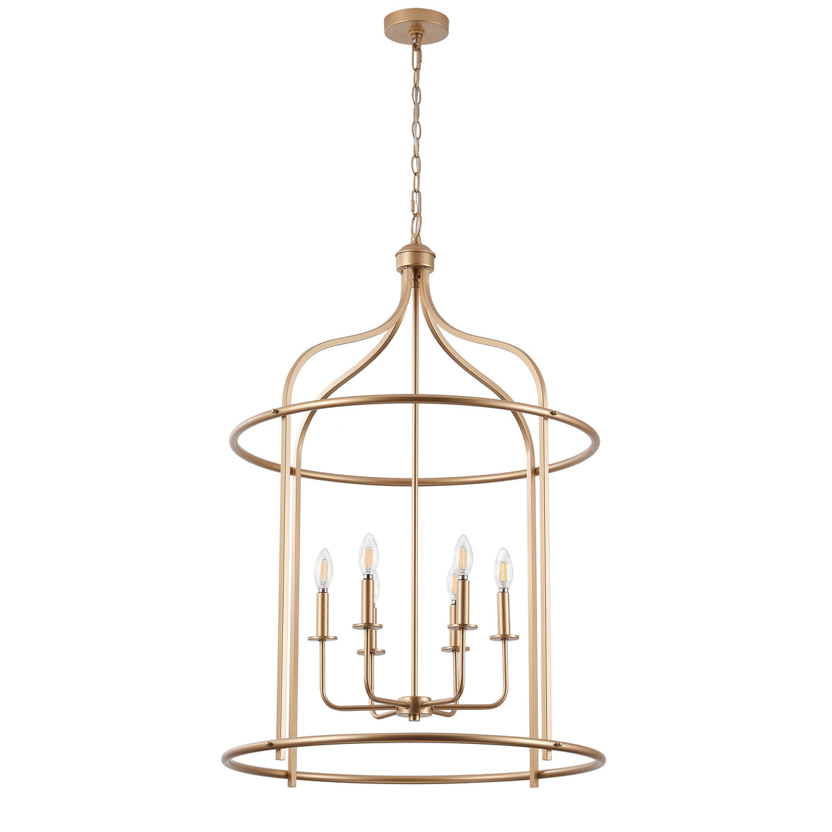 6-Light Modern Island Gold Linear Dimmable Chandeliers