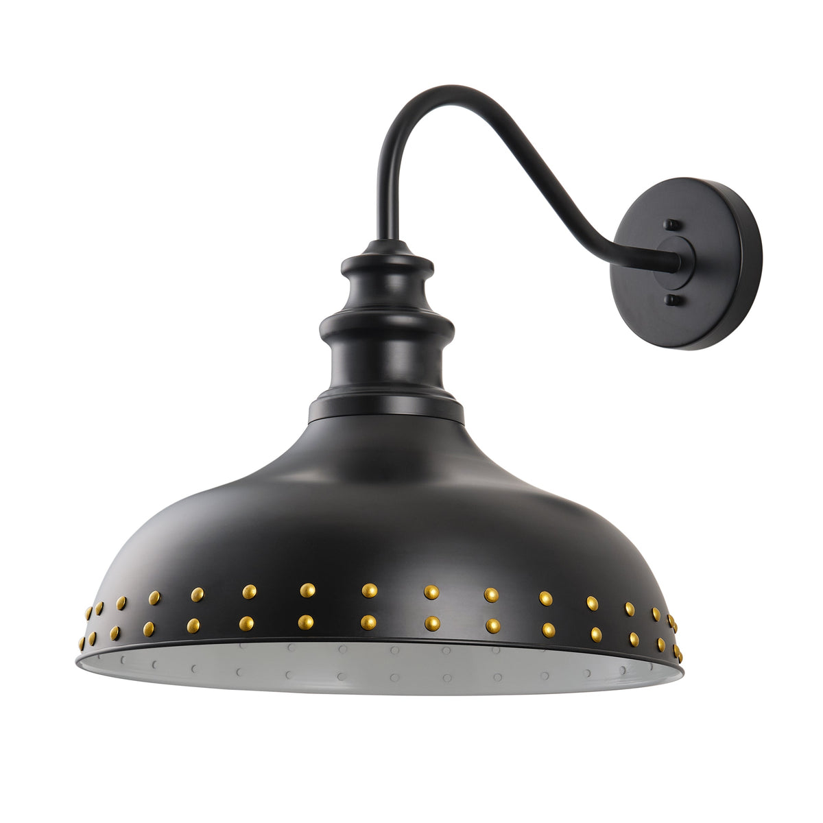 1-Light Spray-Painted with Gold Dots Bowl-Shaped Wall Light