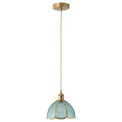1-Light Blue Glass Pendant Light for Kitchen Island