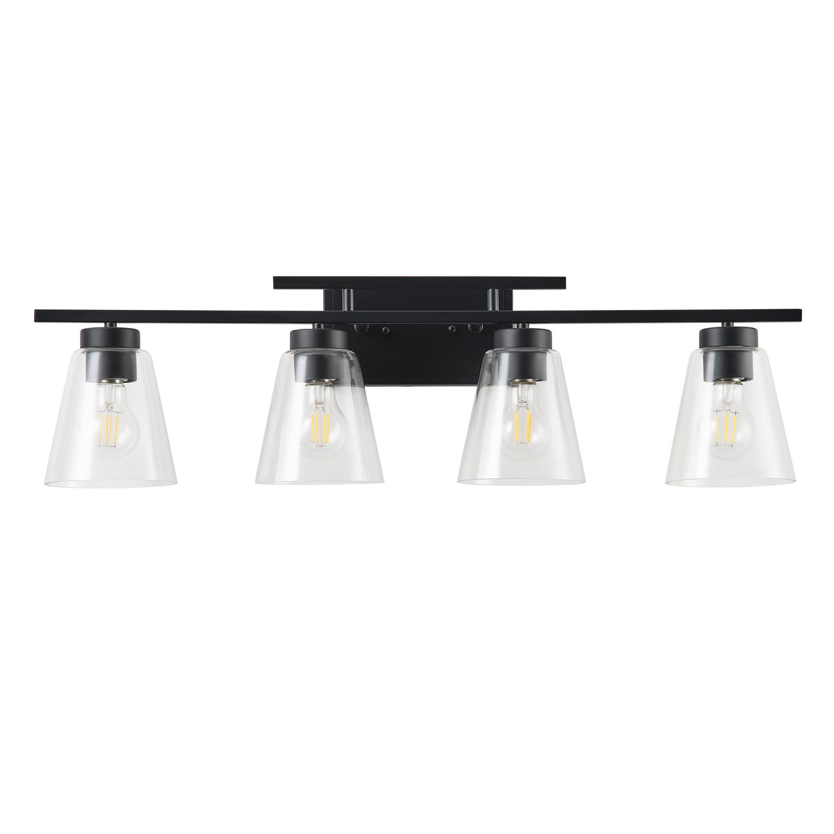 3-Light & 4-Light Dimmable Bathroom Clear Glass Wall Vanity Lighting