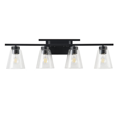 3-Light & 4-Light Dimmable Bathroom Clear Glass Wall Vanity Lighting