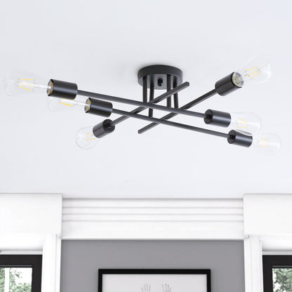 6-Lights Sputnik Semi-Flush Mount Lighting