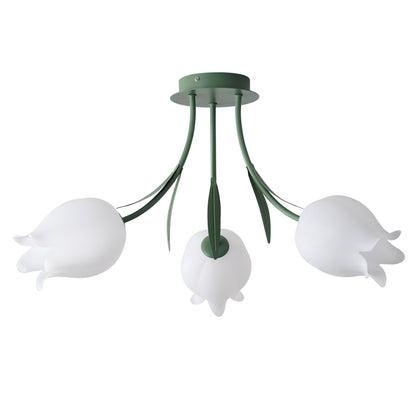3-Light & 9-Light Flower Bouquet Shape Creative Semi-Flush Mount Lighting