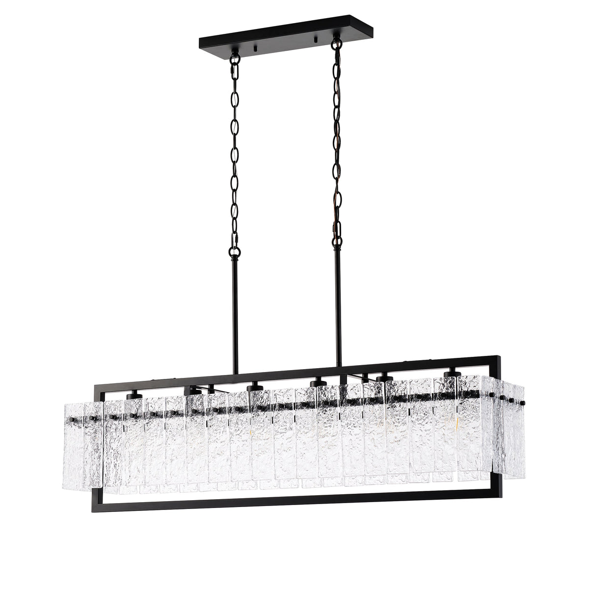 6-Light Clear Glass Pieces Design for Kitchen Island
