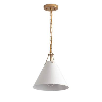 1-Light White Flared Shade Pendant Lighting
