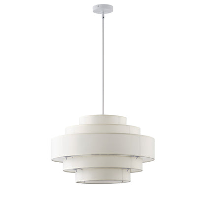 5-Light 23.6'' Oversize Five-Layer Fabric Column Shade Pendant Lighting
