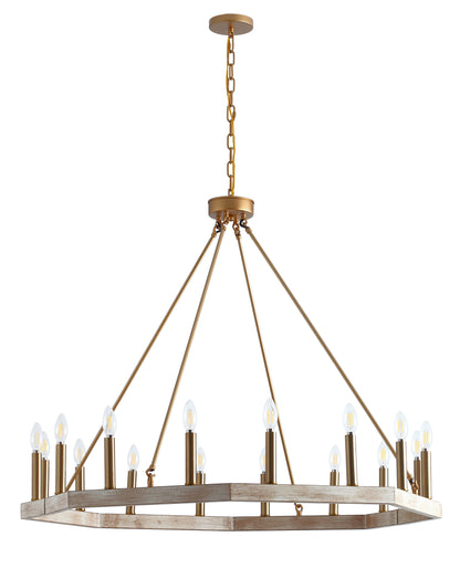 16-Lights Classic Adjustable Wheel-Shape Chandelier