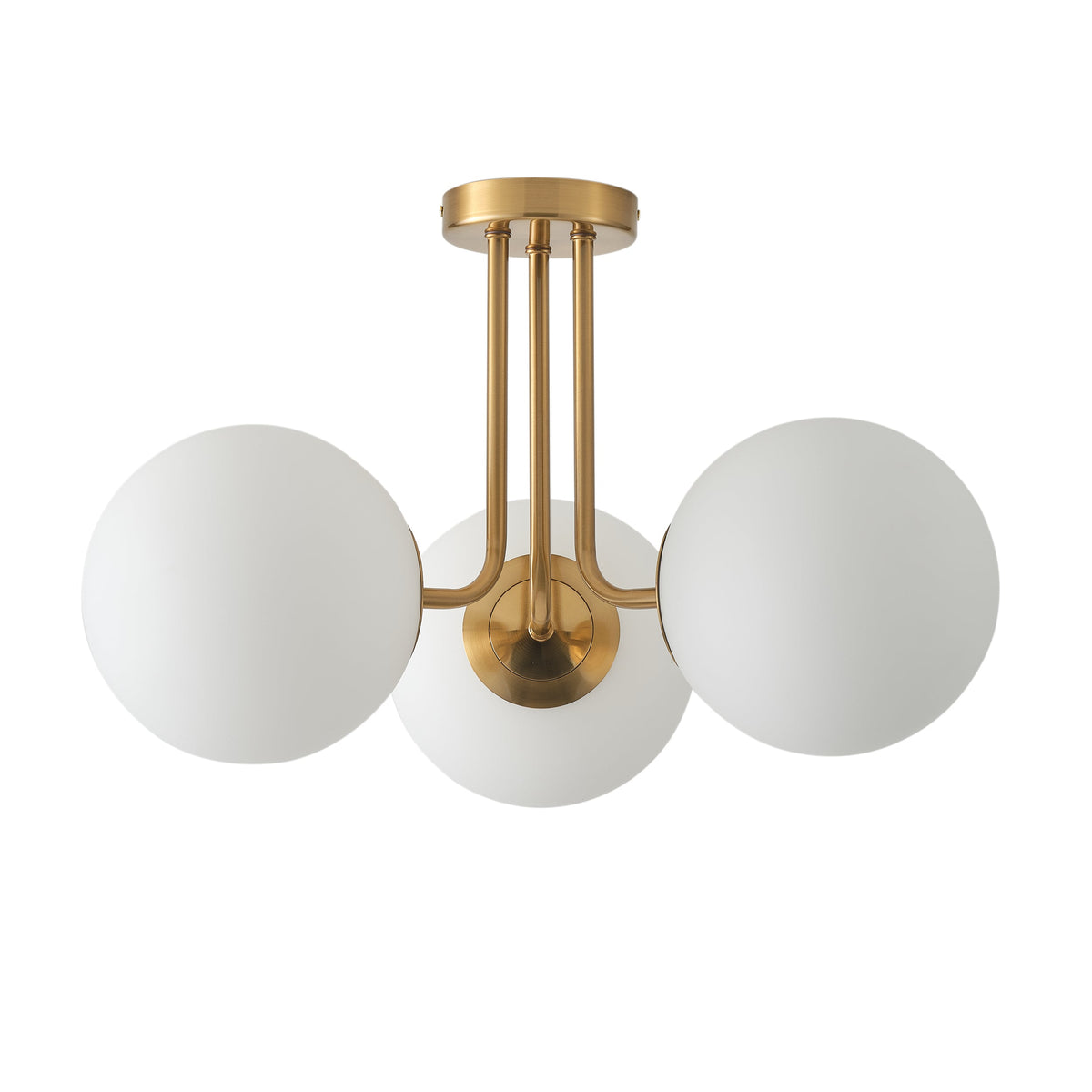 3-Lights Modern Globe Semi-Flush Mount Lighting
