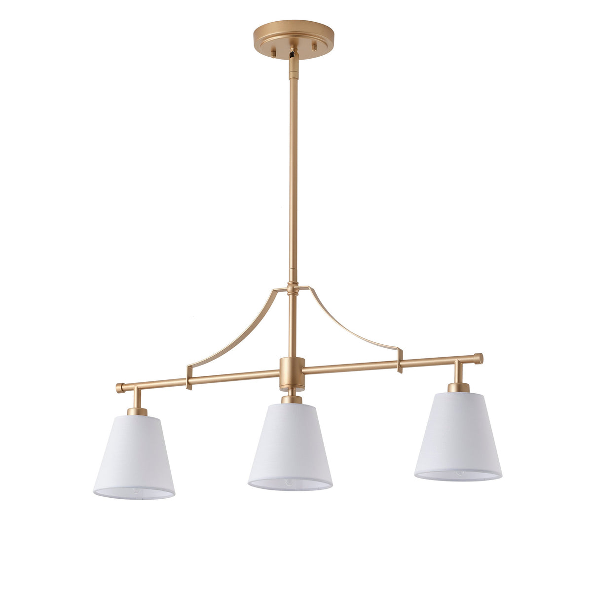 3-Light Contemporary Chandelier Fabric Shade Dining Room Light