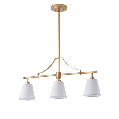 3-Light Contemporary Chandelier Fabric Shade Dining Room Light