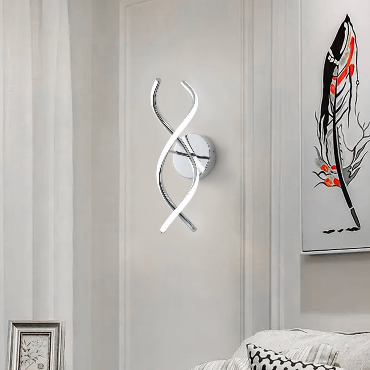 2-Light Elegant Spiral Design LED Vanity Lighting