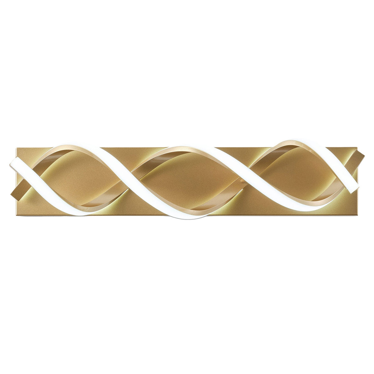 1-Light Black & Gold Wave LED Bathroom Vanity Light