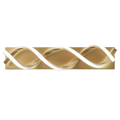 1-Light Black & Gold Wave LED Bathroom Vanity Light
