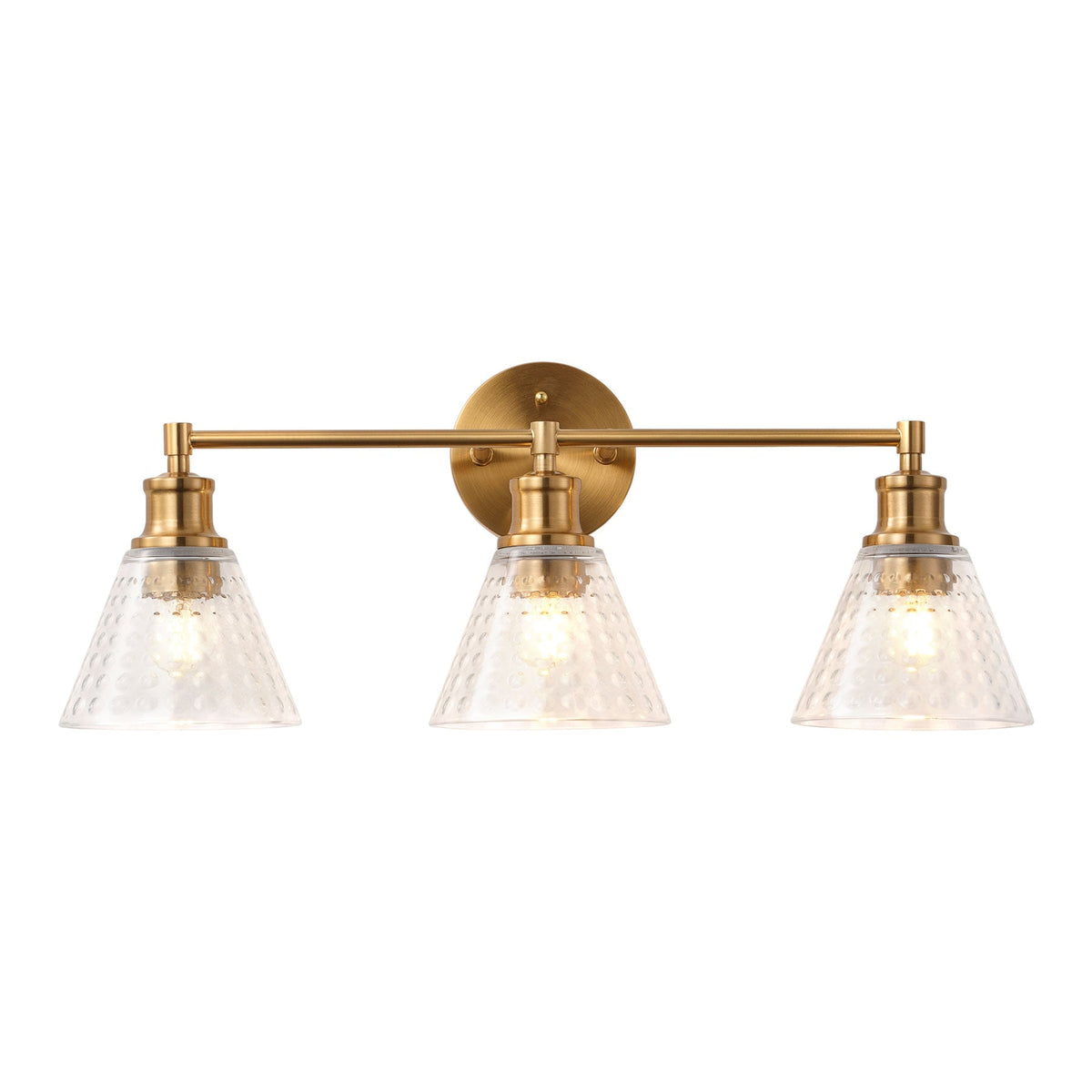 3-Lights & 4-Lights Antique Brass Glass Bathroom Vanity Light