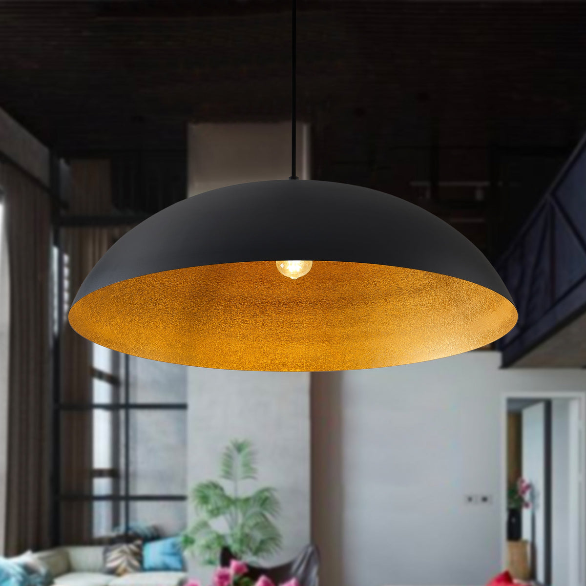 1-Light Two Sizes  Bowl Shade Pendant Lighting