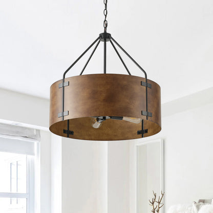4-Lights Upper and Lower Openwork Design Pendant Lighting