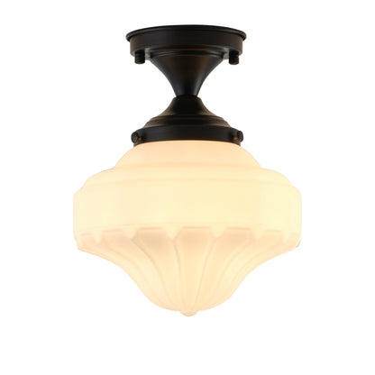 1-Light Vintage Schoolhouse Semi Flush Mount Ceiling Light