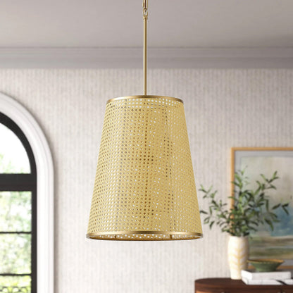 6-Lights Woven Openwork Flared Shade Pendant Lighting