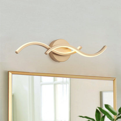 1-Light Curved Lines Design LED Bathroom Vanity Lighting