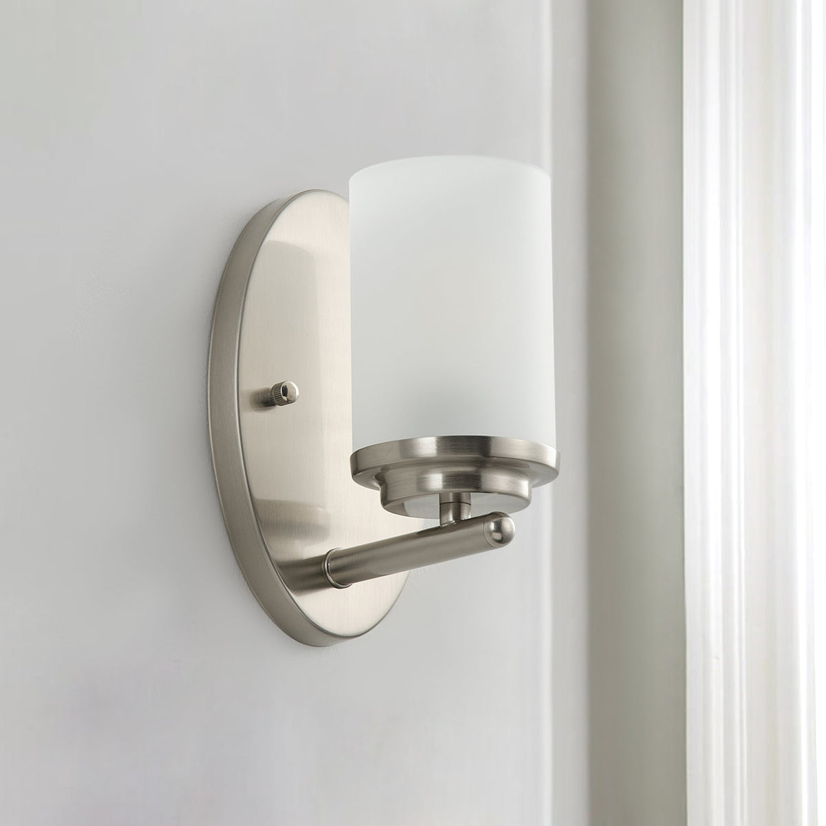 1-Light Clear Light Bites Acid Column Shade Wall Sconces