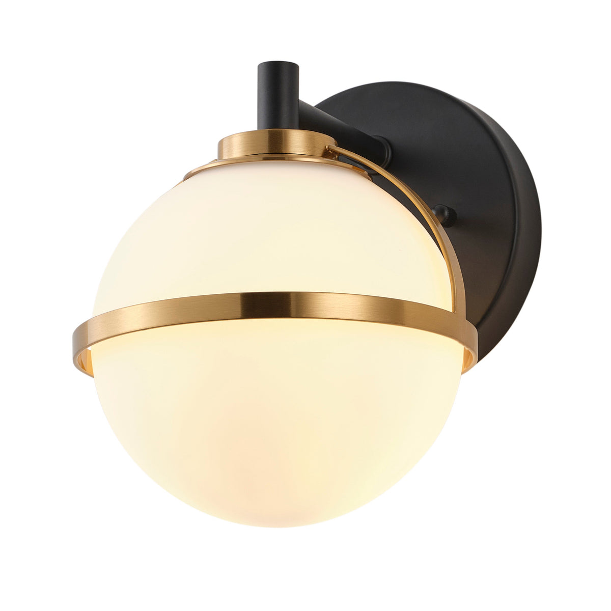 Modern Minimalist Vanity Light Dewdrop Black And Gold Globe Frosted Glass For Bathroom