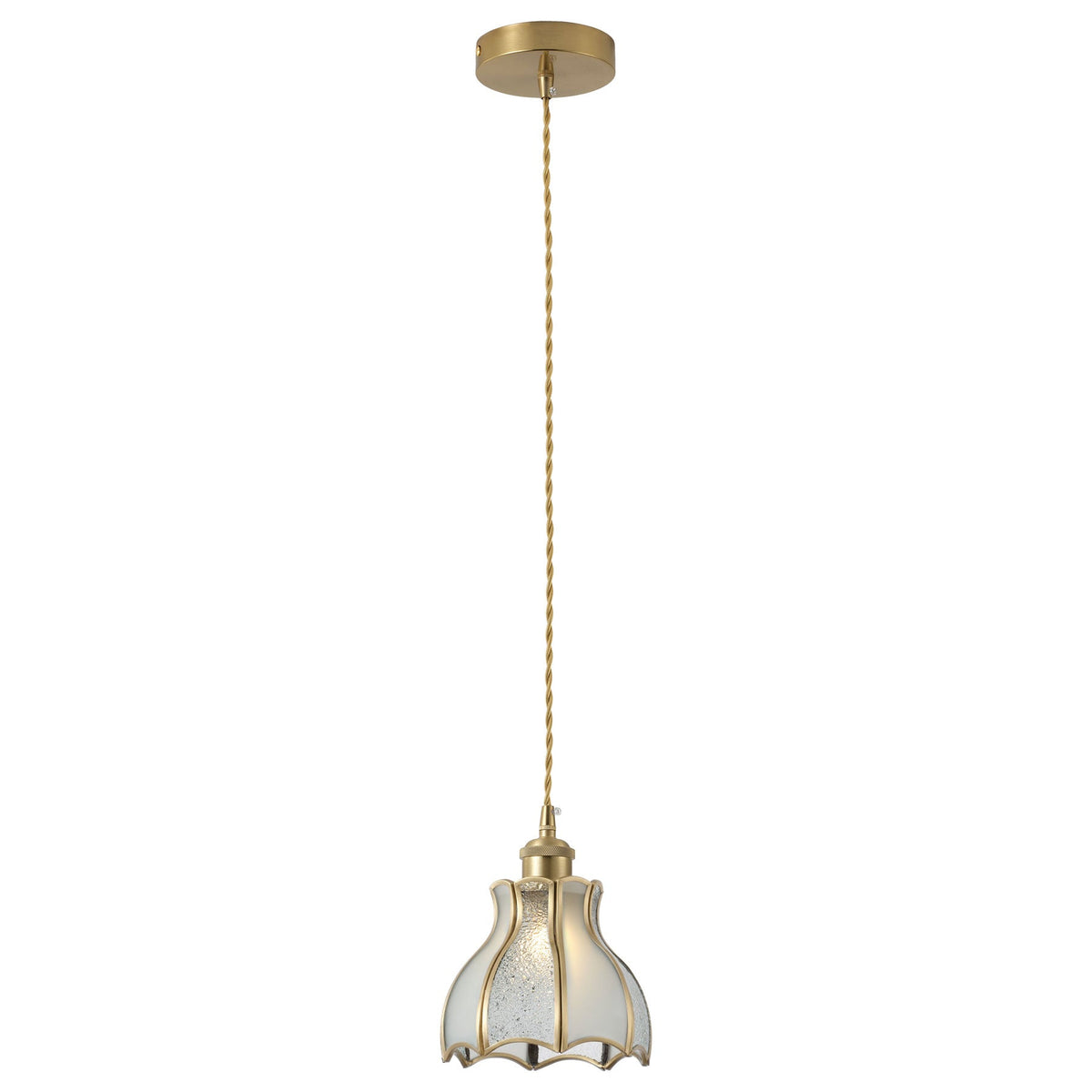 1 Light Petal Glass Pendant Light For Dining Room