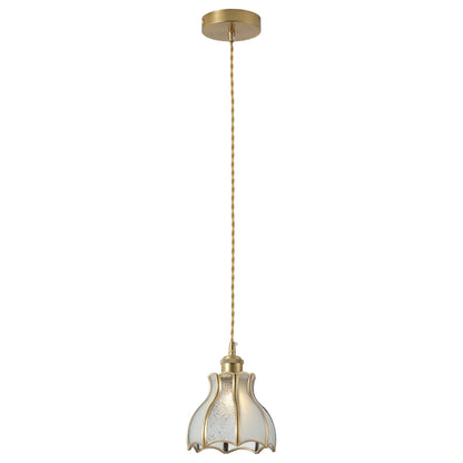 1 Light Petal Glass Pendant Light For Dining Room