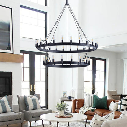 40-Lights Candle Wheel Chandelier