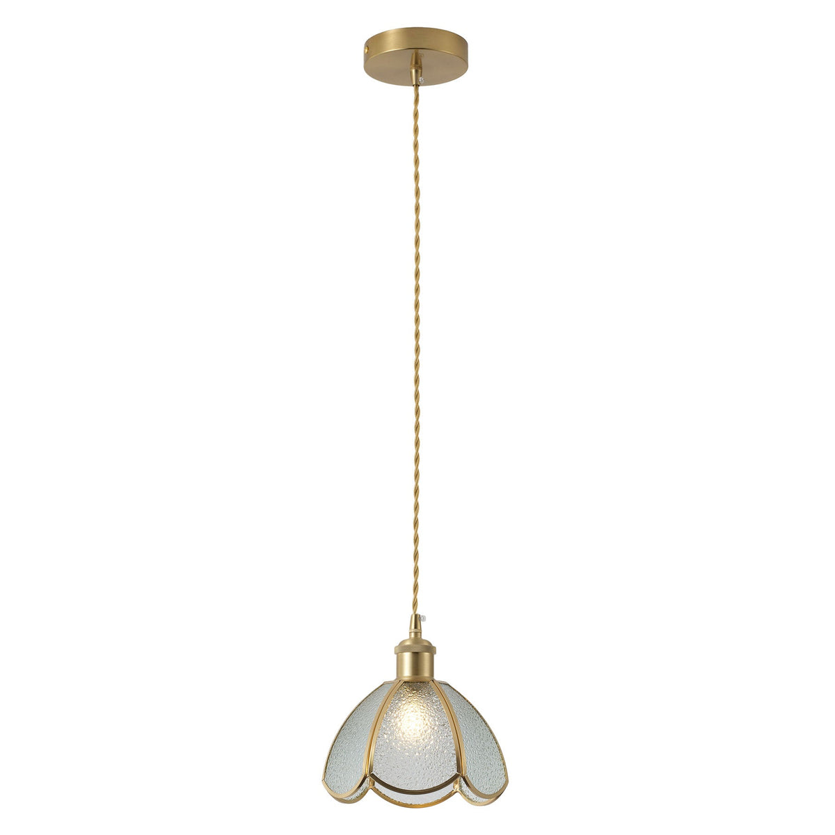 1 Light Flower Clear Glass Small Vintage Pendant Light