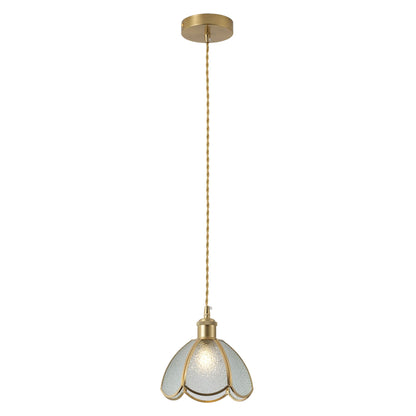1 Light Flower Clear Glass Small Vintage Pendant Light