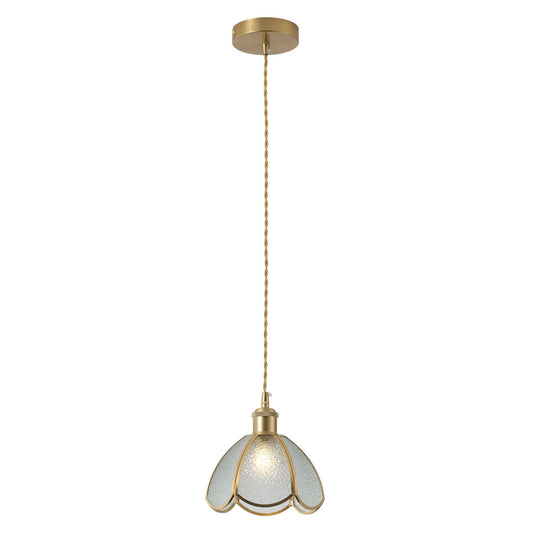 1 Light Flower Clear Glass Small Vintage Pendant Light