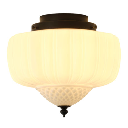 3-Light Farmhouse Fluted Glass Ceiling Light