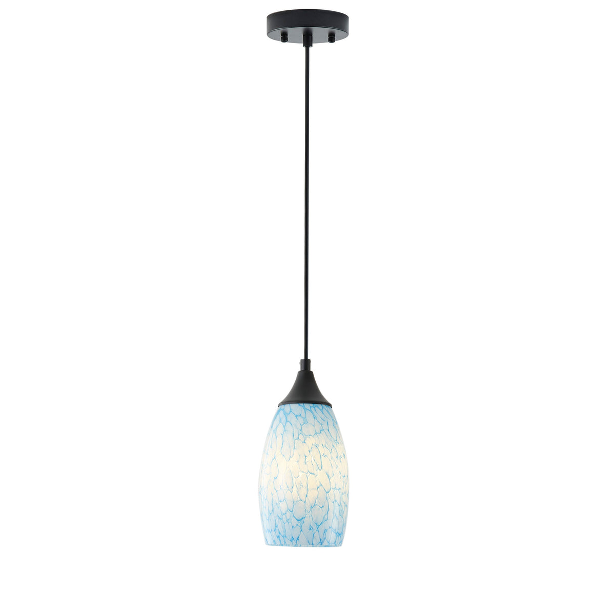 1-Light Modern Art Glass Pendant Marble Shade for Kitchen Island