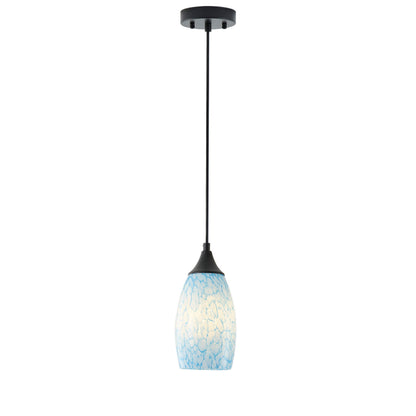 1-Light Modern Art Glass Pendant Marble Shade for Kitchen Island