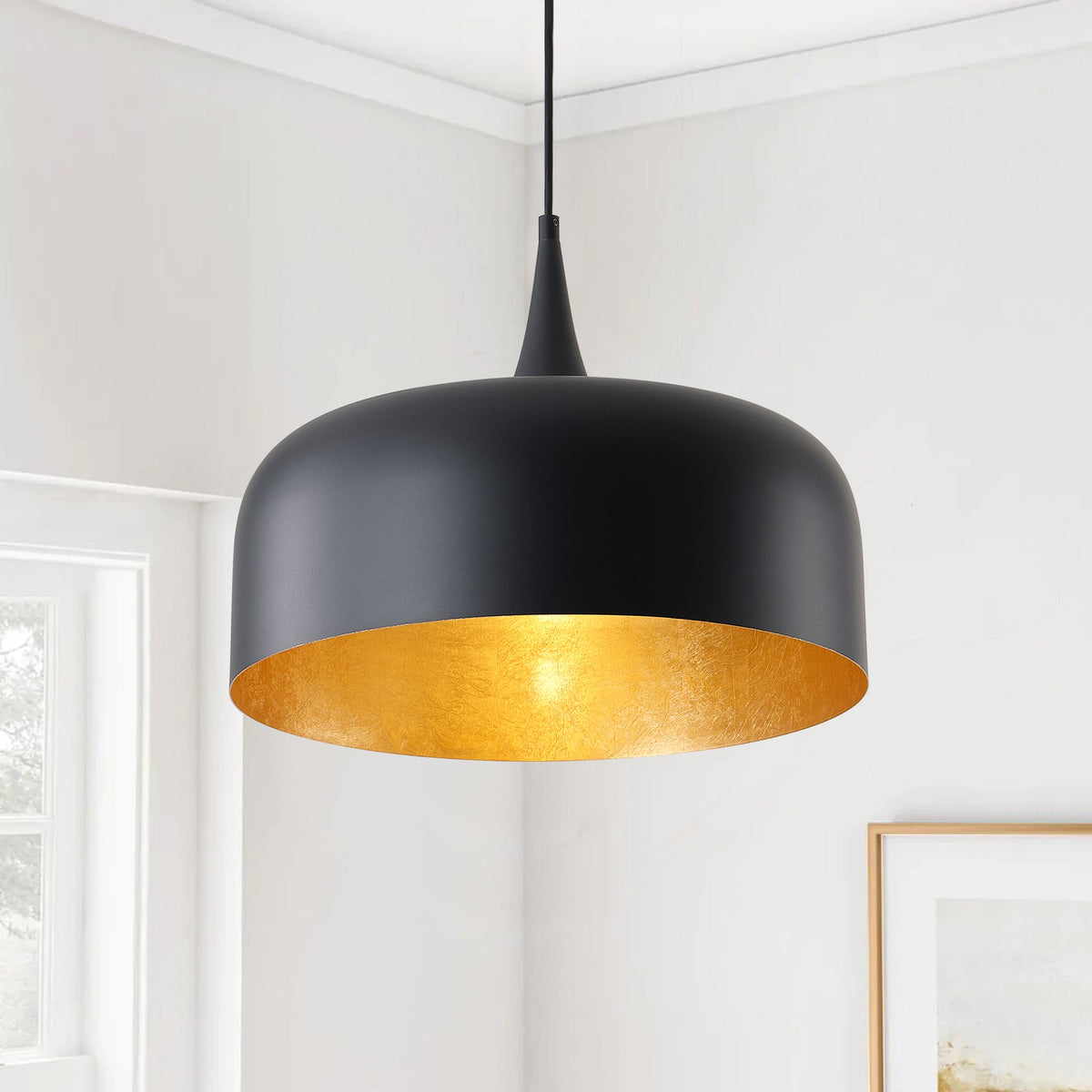 1-Light Oversize Industrial Style Bowl Shade Pendant Lighting