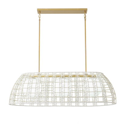3 Light Boho Rattan Chandelier Kitchen Island Light