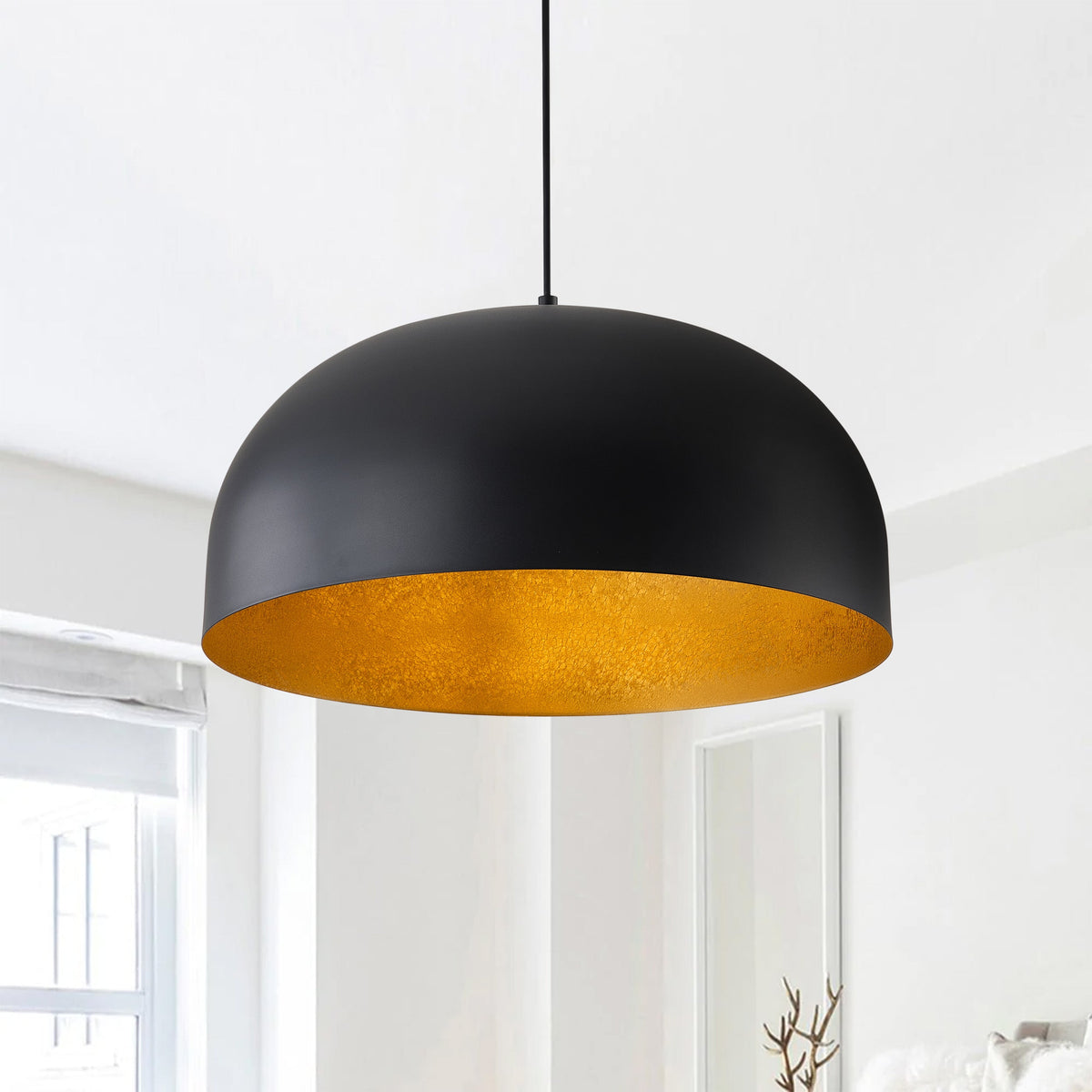 1-Light Industrial Two Sizes Bowl Shade Pendant Lighting