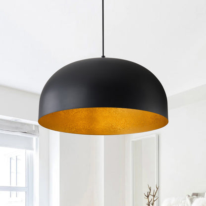 1-Light Industrial Two Sizes Bowl Shade Pendant Lighting