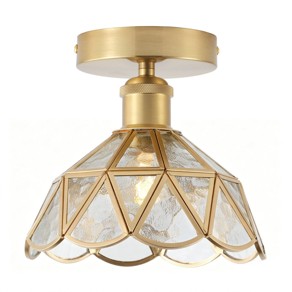 1-Light Brass Flower Ceiling Light for Bedroom