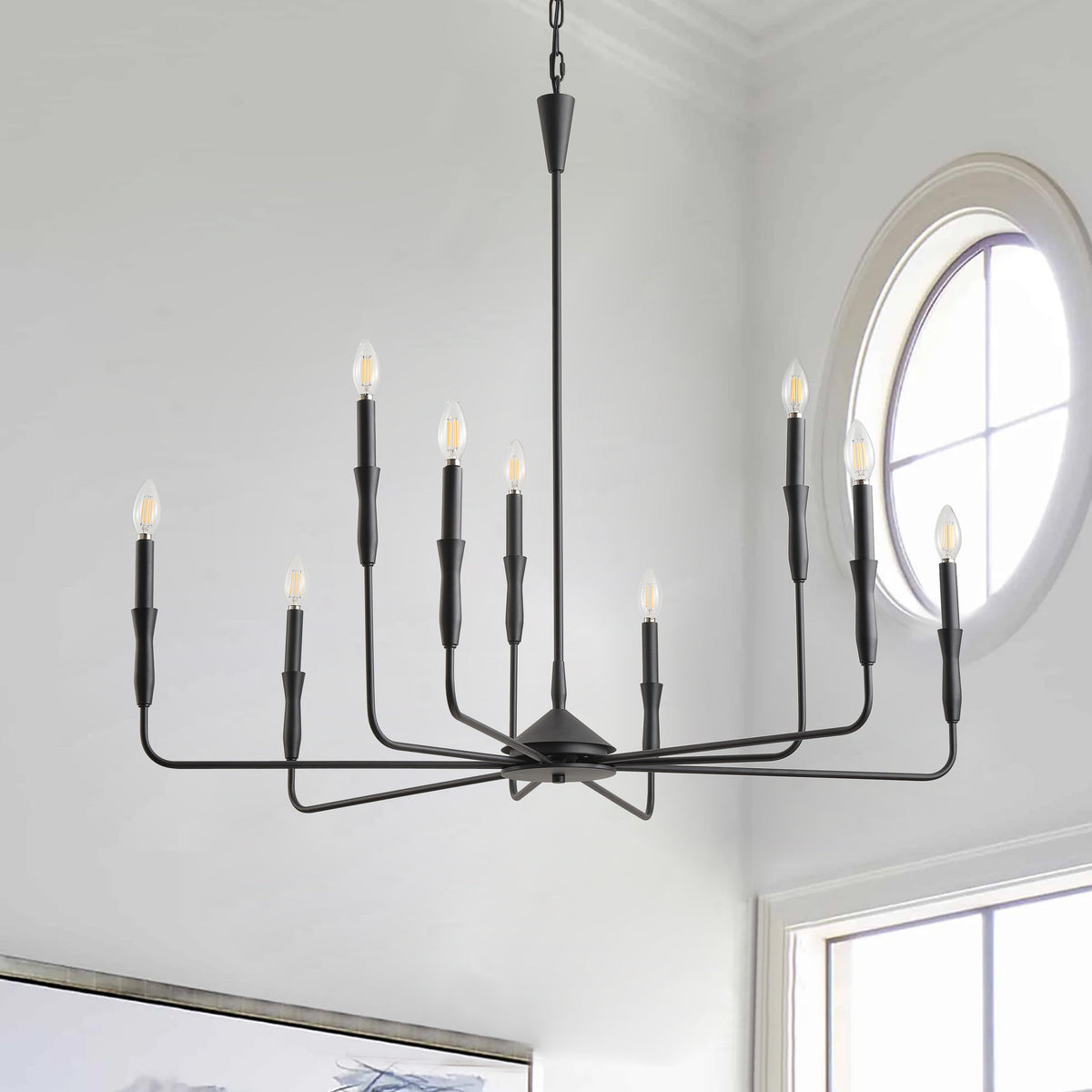 6-Lights & 9-Lights & 16-Lights Small Fresh Candle Shaped Dimmable Chandelier