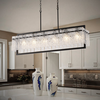 6-Light Clear Glass Pieces Design for Kitchen Island