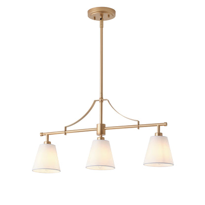 3-Light Contemporary Chandelier Fabric Shade Dining Room Light