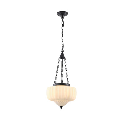 4-Light Vintage Pendant Light With Opal Glass Shade