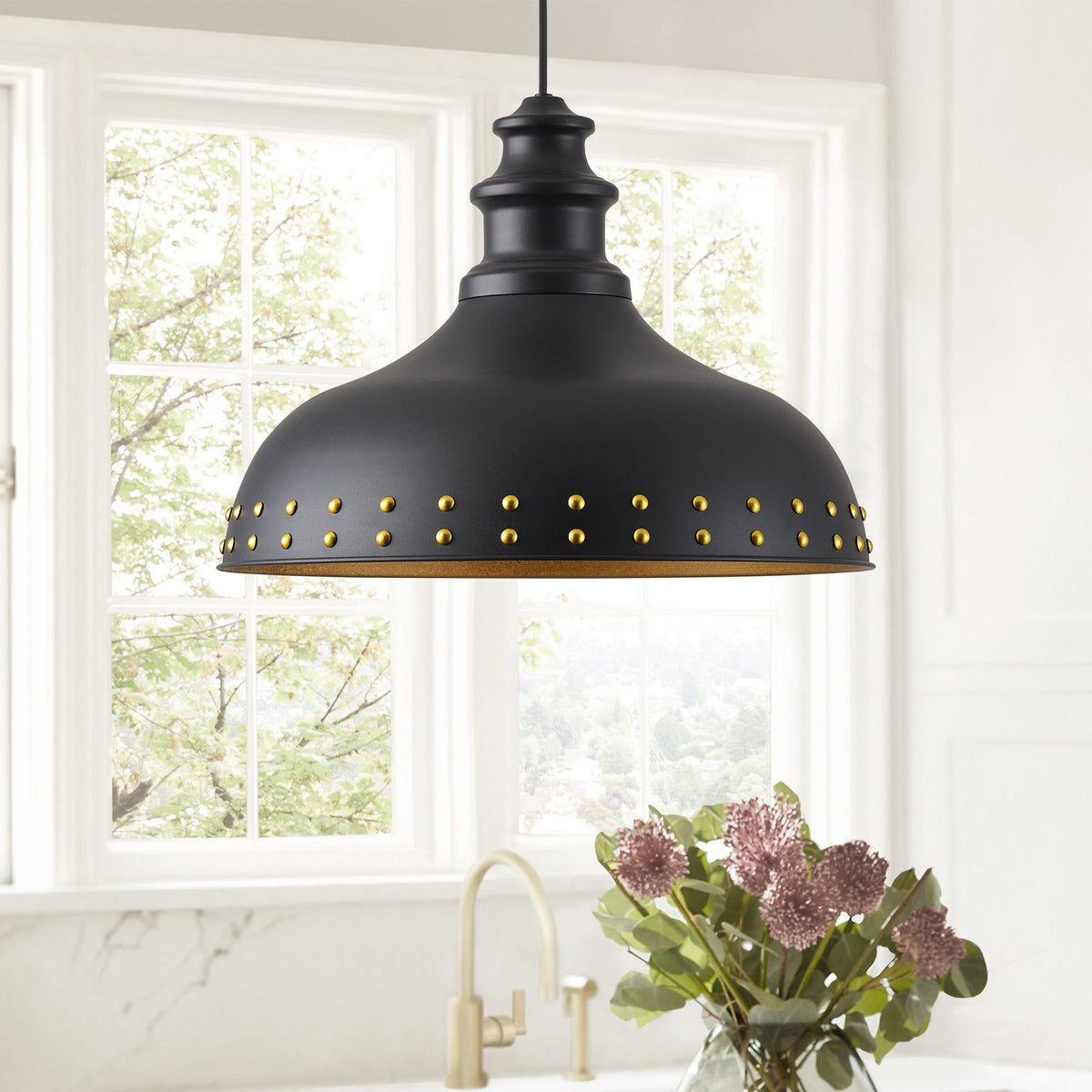 1-Light 19.7'' Oversize Bowl Shade Pendant Lighting