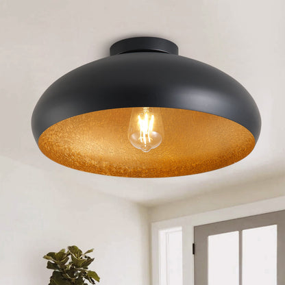 1-Light Sanded Black Semi-Flush Mount