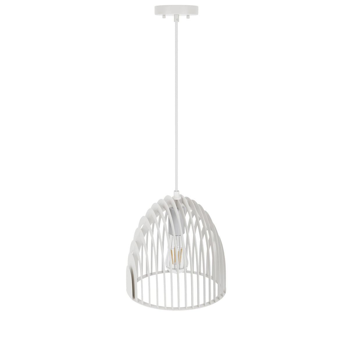 1-Light Round Metal Shade Openwork Design Pendant Lighting