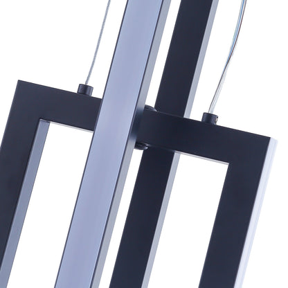 2-Lights Two Rectangle Stacked LED Chandelier