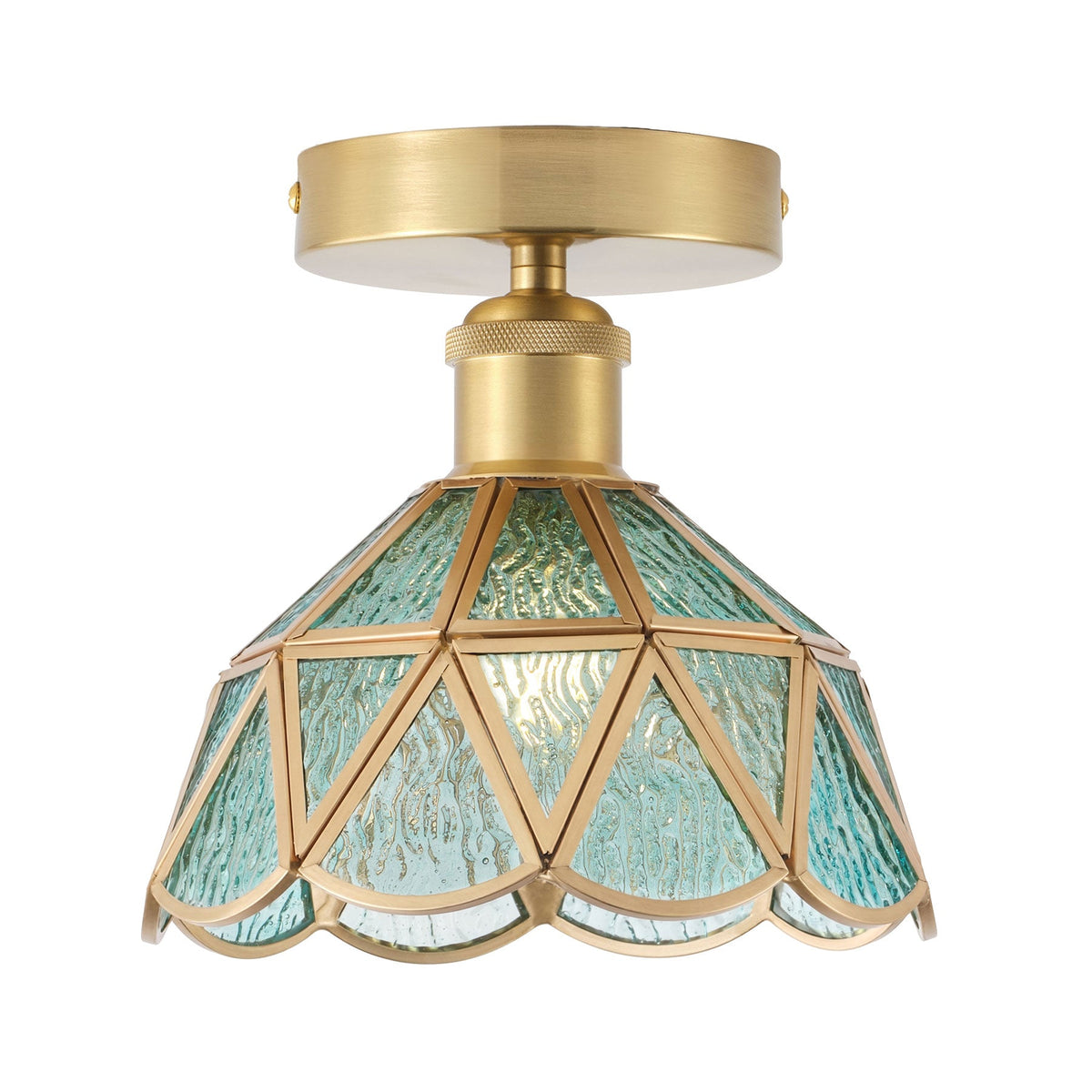 1-Light Brass Flower Ceiling Light for Bedroom