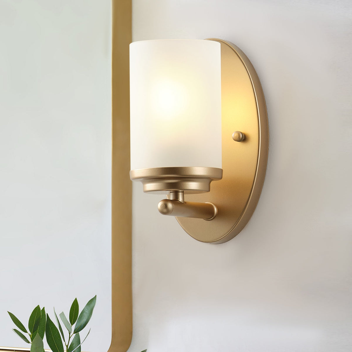 1-Light Clear Light Bites Acid Column Shade Wall Sconces